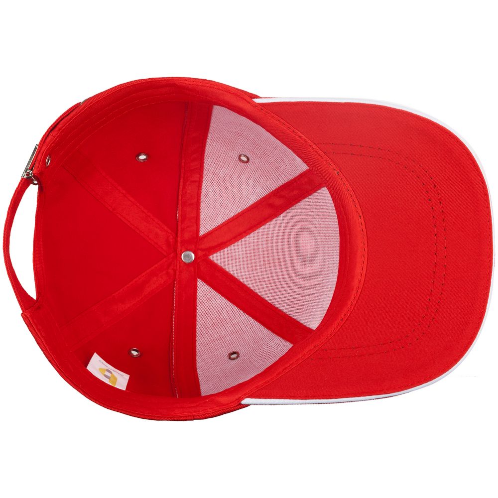 Бейсболка Bizbolka Canopy, красная с белым кантом