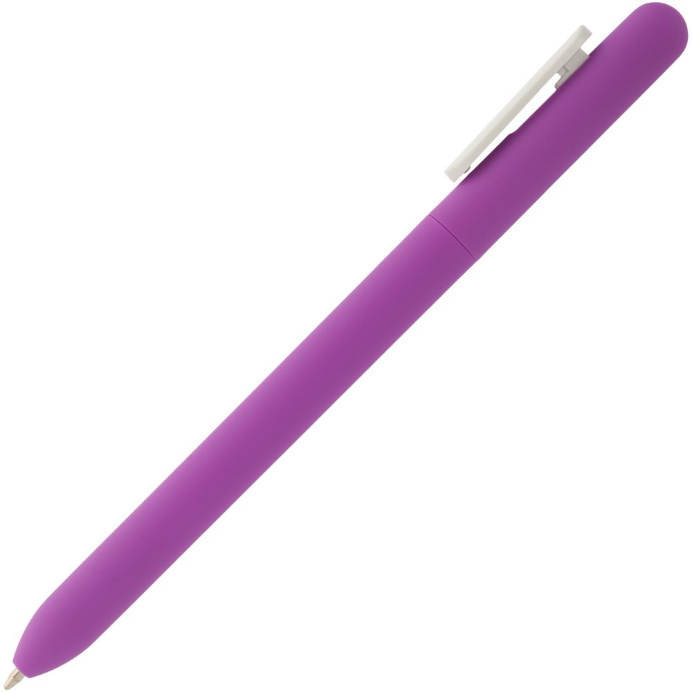Ручка шариковая Slider Soft Touch, фиолетовая с белым