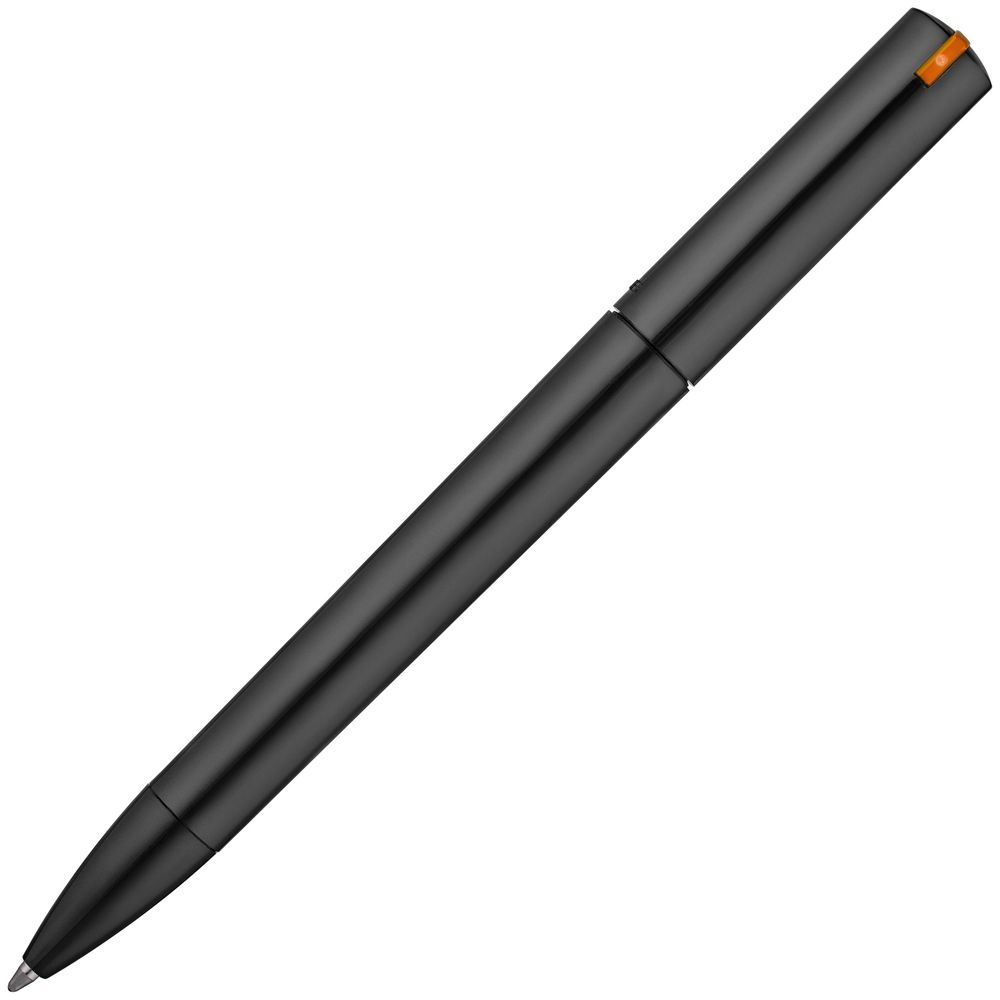 Ручка шариковая Split Black Neon, черная с оранжевым