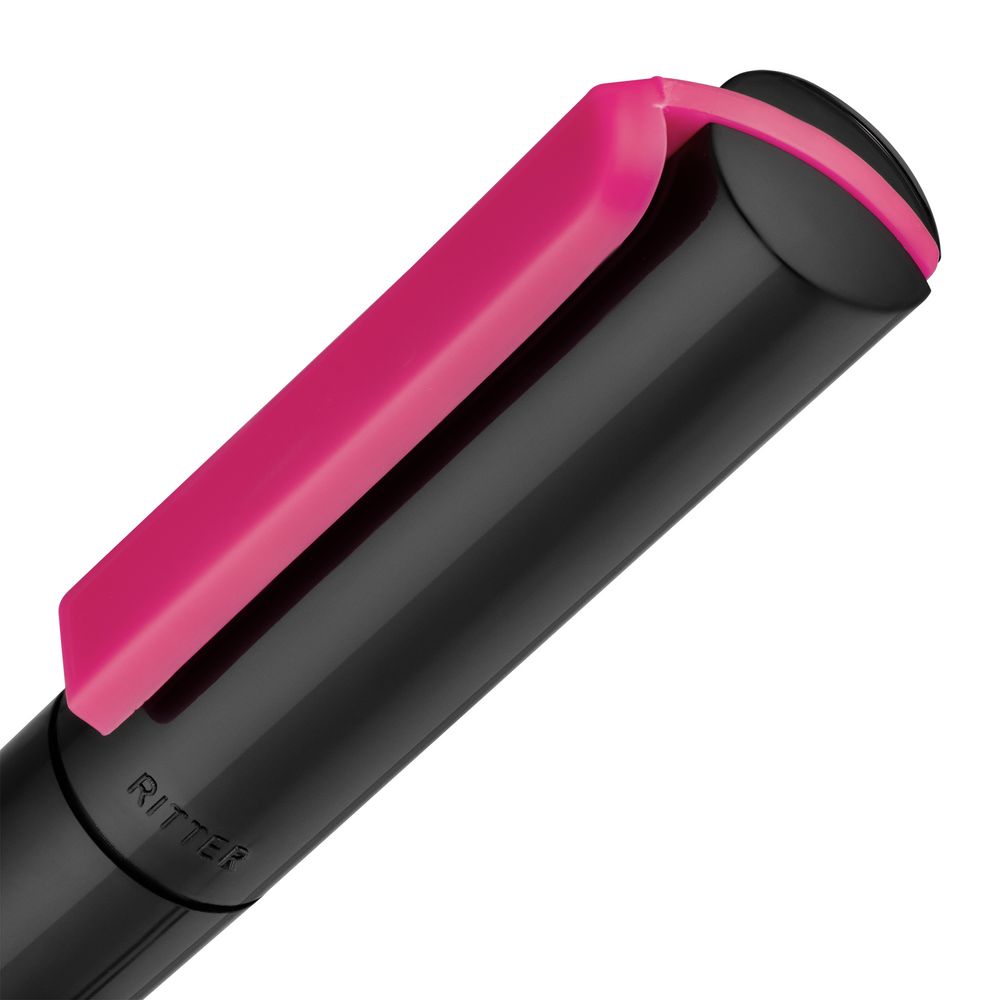 Ручка шариковая Split Black Neon, черная с розовым