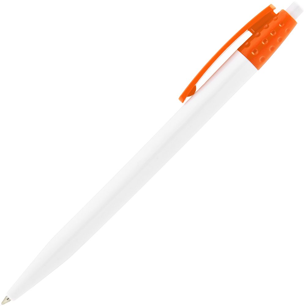 Ручка шариковая Champion, белая с оранжевым
