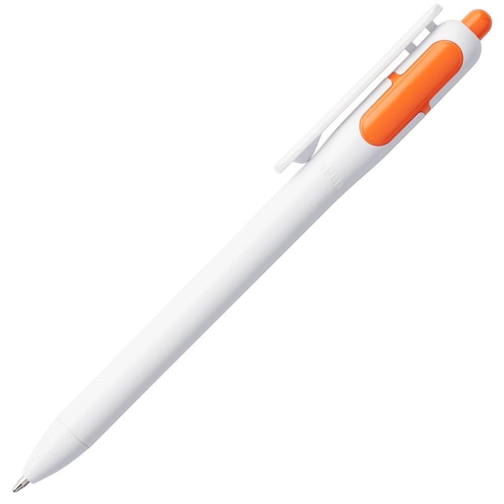 Ручка шариковая Bolide, белая с оранжевым