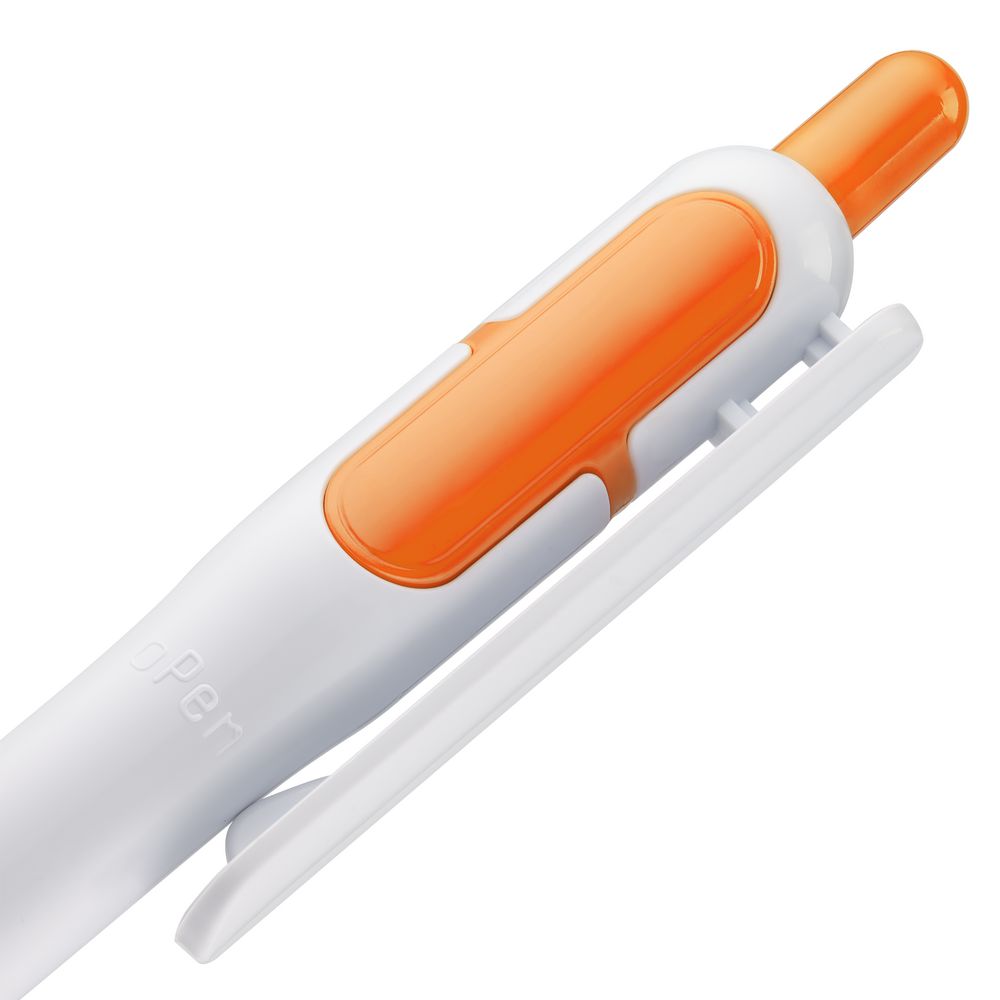 Ручка шариковая Bolide, белая с оранжевым