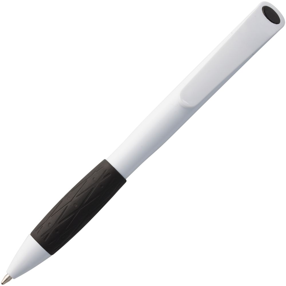 Ручка шариковая Grip, белая с черным