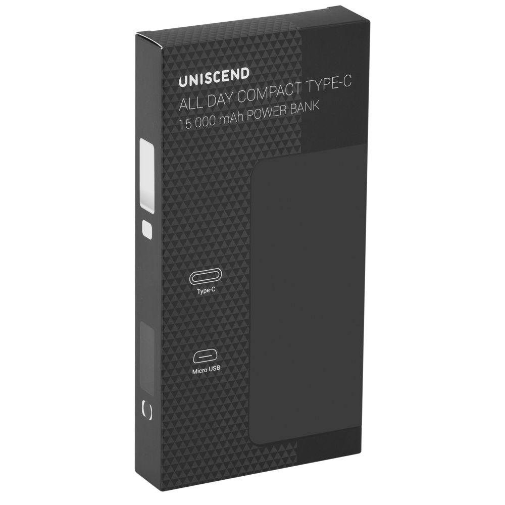 Внешний аккумулятор Uniscend All Day Compact Type-C 15000 мAч, черный